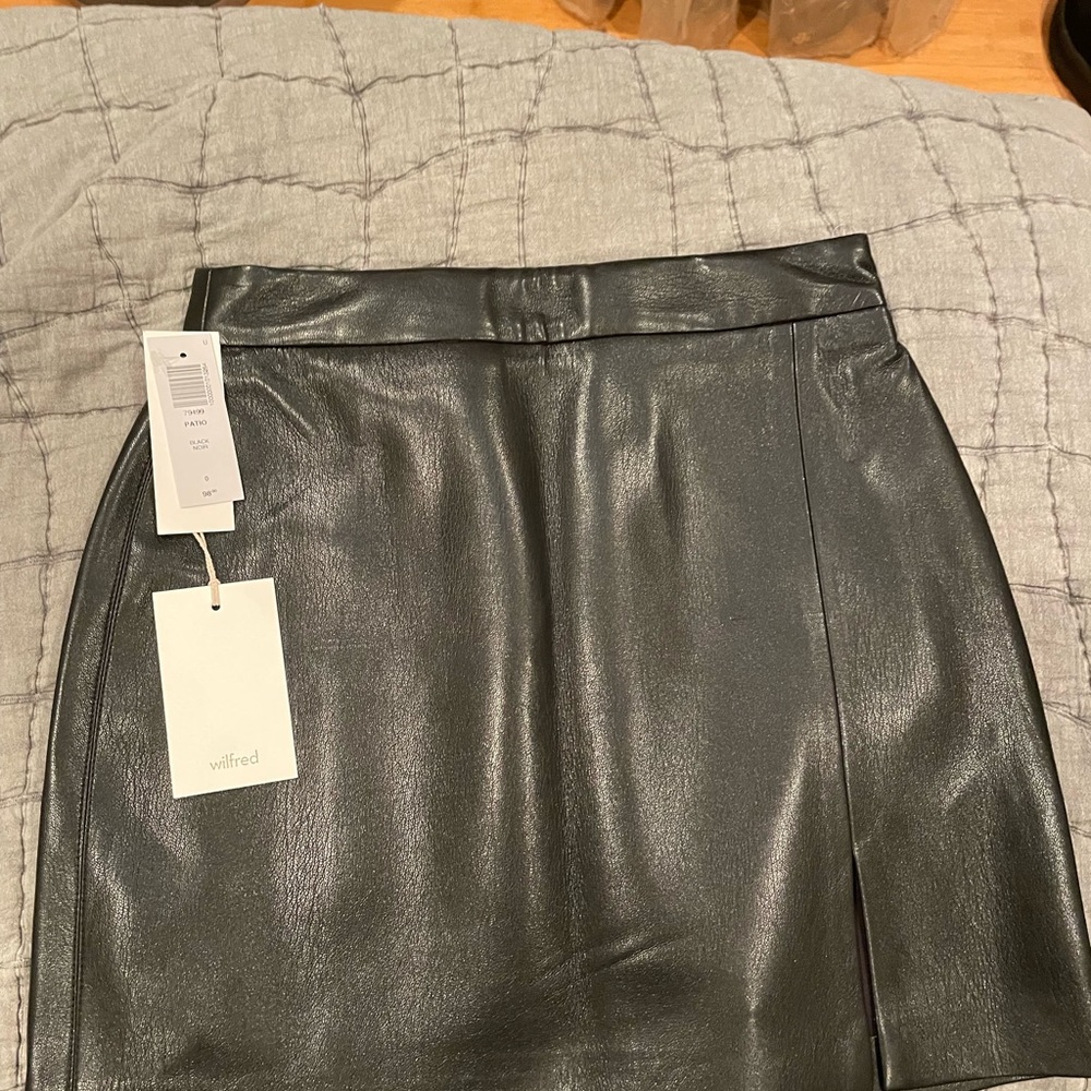 Wilfred Shiny Black Mini Skirt Size 0